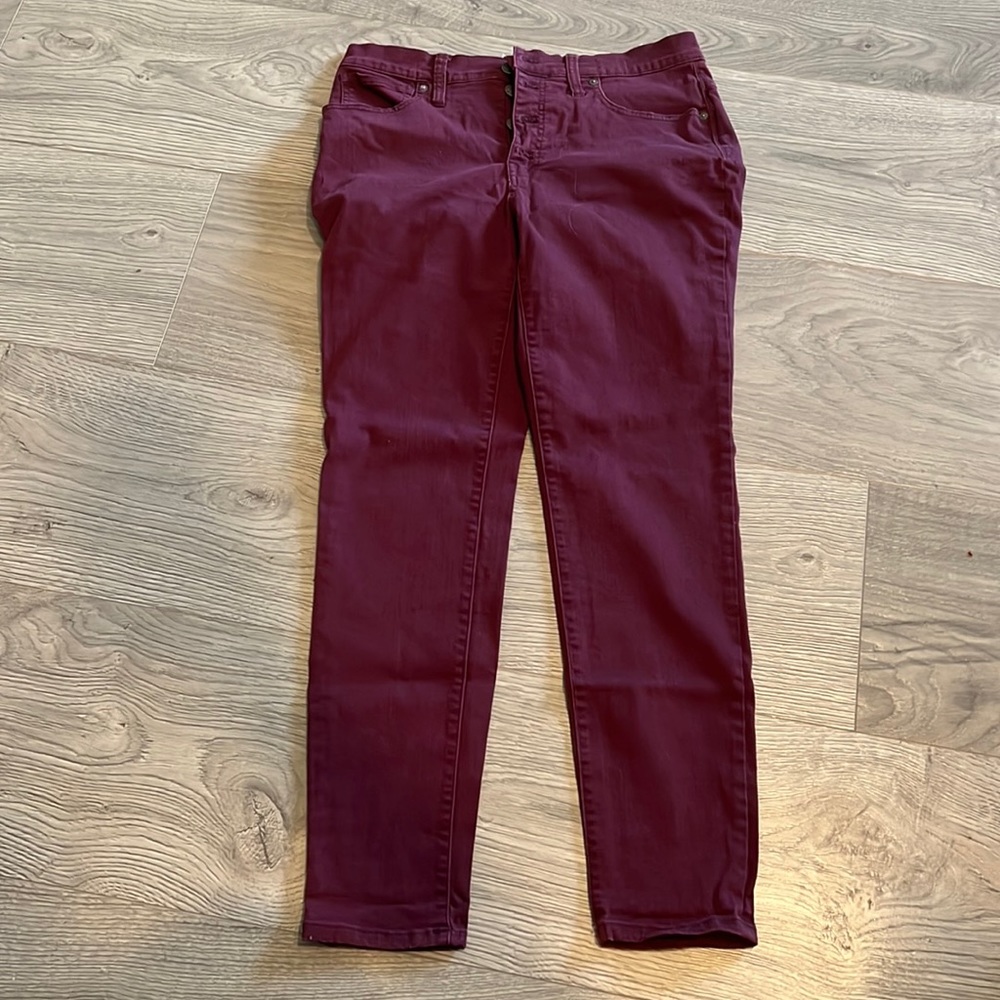 Madewell 9in high rise skinny button up jean